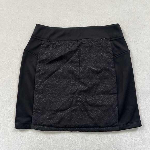 Adidas Women Black Pocket Side Zipper Insulated Quilted Primaloft Golf Skirt XS - Picture 9 of 9